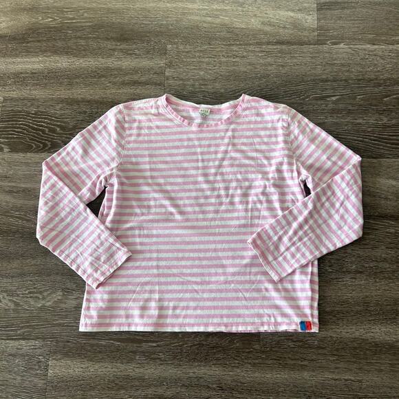 KULE Pink Stripe The Modern Long Sleeve Top XXL 100% Cotton Breton Classic Tee - Picture 15 of 16